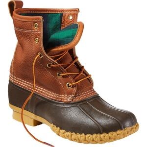 L.L. Bean Green Flannel lined Duck Boots